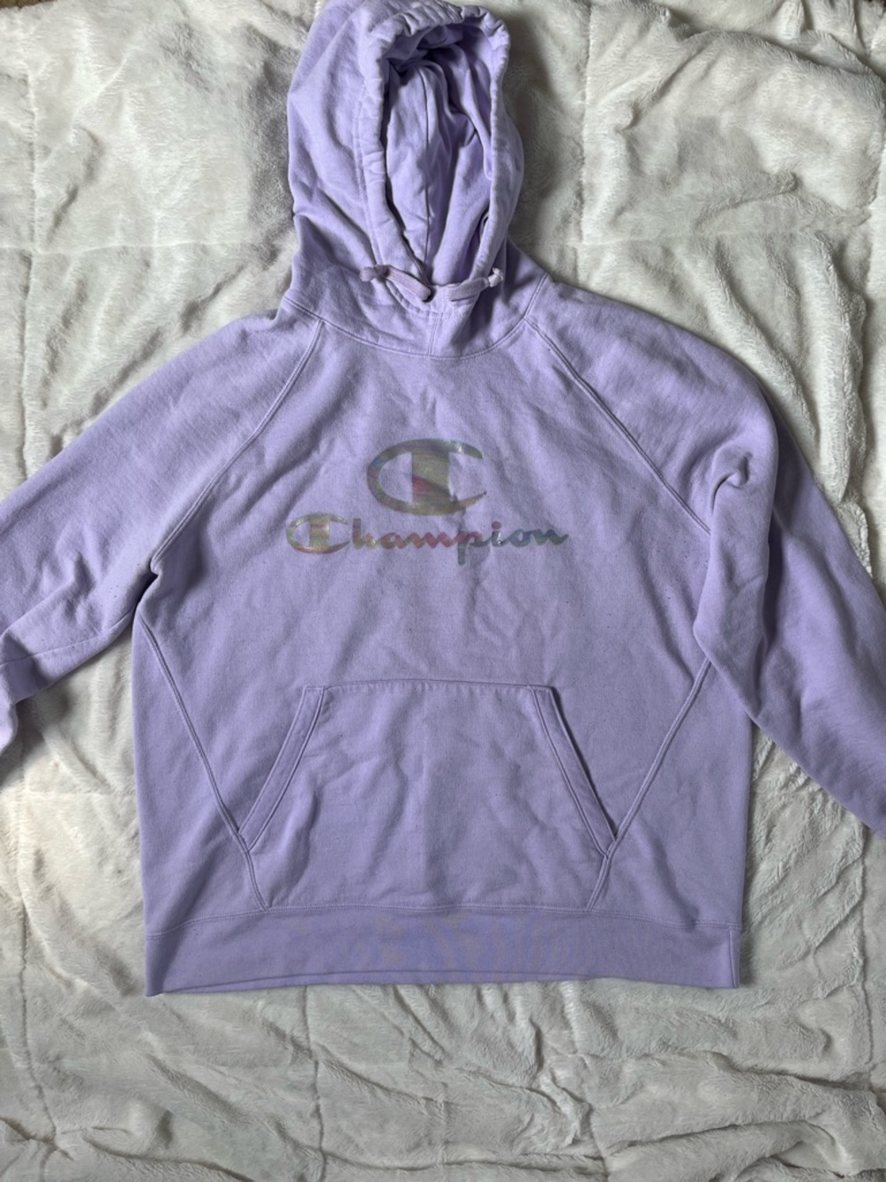 Champion Iridescent Logo Lavender Hoodie